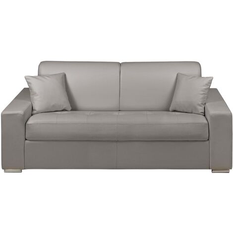 Divano Letto Matrimoniale SEADA Siviglia 3 Posti - Tessuto Idrorepellente Grigio - Materasso 140x190 Cm