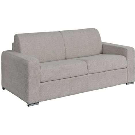 Divano letto 3 posti a ribalta Posto letto doghe larghe 140cm Mater. 22cm memory foam in Tessuto bouclette Grigio - CALITO