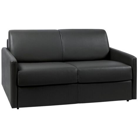 CAVADORE Bansa Divano A 2 Posti In Similpelle Marrone, 148x94x95 Cm, Imbottito Con Piedi In Legno Di Noce