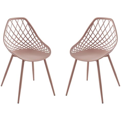AC Design Furniture Sedia Wendy In Velluto Con Braccioli, Metallo, Rosa Antico E Nero, Dimensioni 57x83x61 Cm - 4