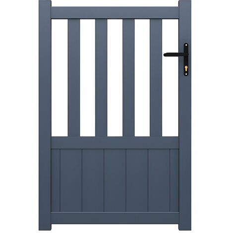 Cancello a battente L100 x H140 cm Alluminio traforato Antracite - TARNOS II