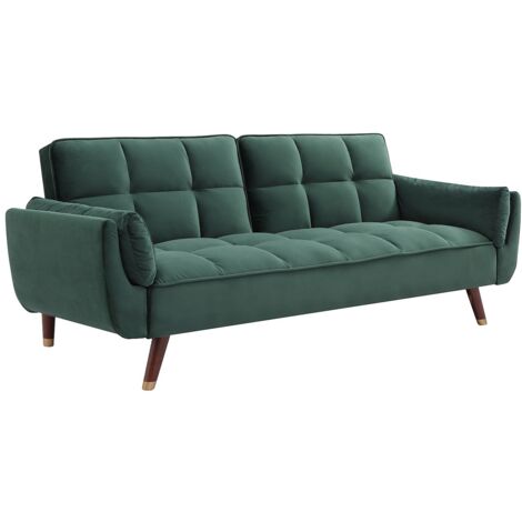 Divano letto 3 posti clic-clac in Velluto Verde - GULCAN (1/5)