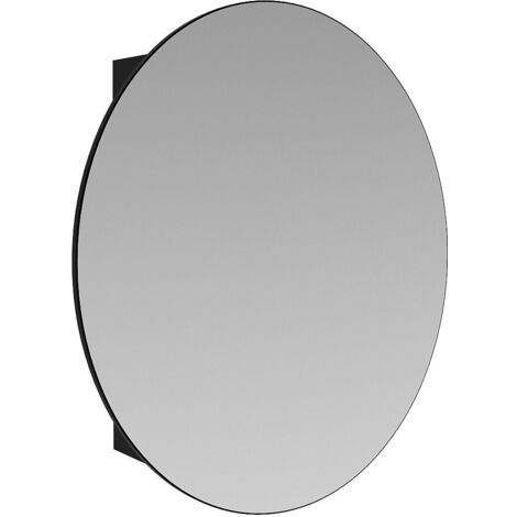 Armadietto a muro da bagno ovale con specchio Nero - RURI