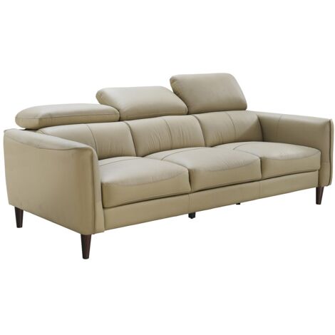 Divano 3 posti in Pelle di bufalo Beige - SALVI (1/5)