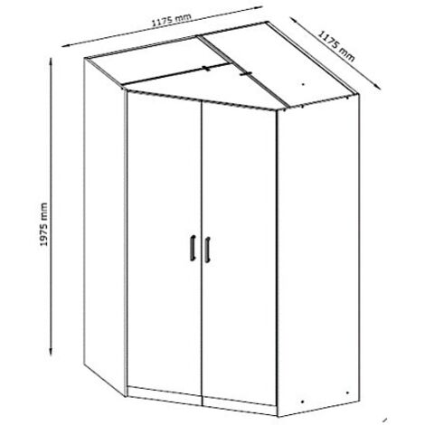 Armadio angolare 8 ante e 2 cassetti L263 cm Bianco - FEOVA