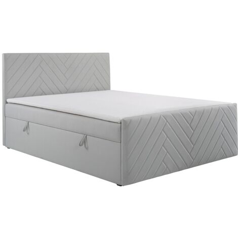 Set Boxspring Completo 180x200cm - Testata Velluto, Materasso 7 Zone, Topper, Rete, HIDA