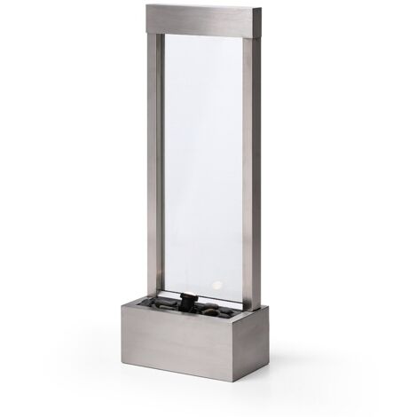 Fontana da esterno in Acciaio inox e Vetro con LED H.108 cm Argento - PANGA