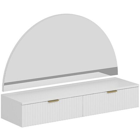 Toeletta sospesa con specchio e LED 2 cassetti Bianco - FRALYN di PASCAL MORABITO (1/5)