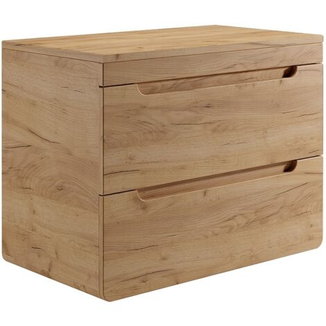 Mobile sotto lavabo sospeso con piano 80 cm Naturale chiaro - ARUBA