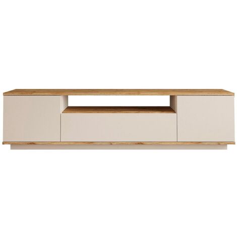 Mobile TV con 3 ante e 1 nicchia Beige e Naturale - LOTULA (1/5)
