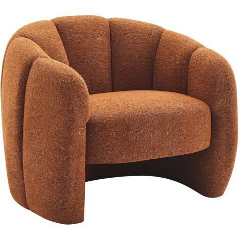 Poltrona conchiglie in Tessuto ciniglia Terracotta - DELIPO