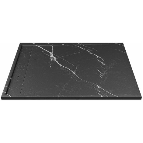 Piatto doccia extrapiatto appoggio o incasso tagliabile 140x90cm Resina SMC Bianco marmorizzato - LYROSA