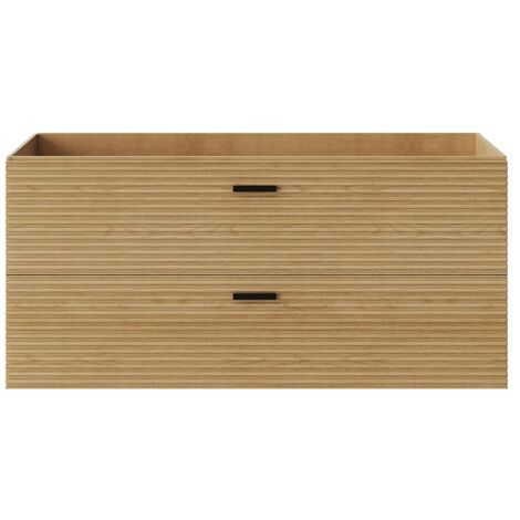 Mobile sottolavabo sospeso striato - 2 cassetti - Naturale chiaro - 120 cm - SARONE (1/5)