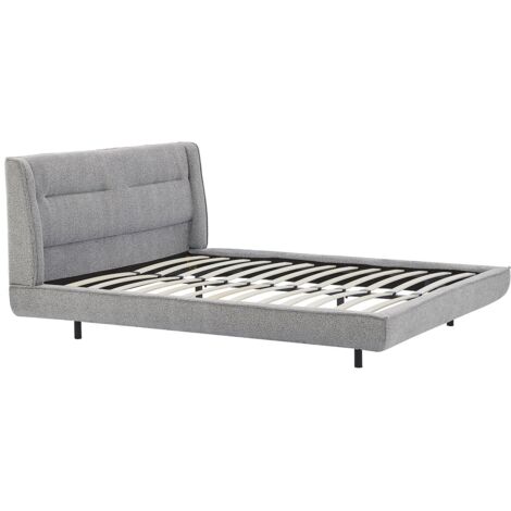 Letto 140 x 190 cm - Tessuto bouclé - Grigio - ISYDE (1/4)
