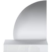Toeletta sospesa con specchio con LED 2 cassetti Bianco lucido JINEZA