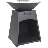 Barbecue plancha braciere in acciaio L81 x l81 x H96 cm Nero - CORVERA