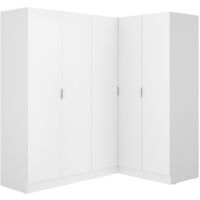 Armadio angolare 5 ante L173 cm Bianco - LISTOWEL