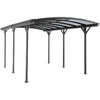 Tettoia pergola semplice autoportante in alluminio per 1 auto 15,15 m² Antracite - BARESA