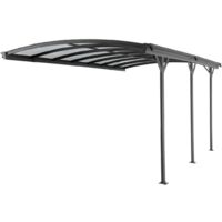 Estensione per tettoia pergola autoportante in alluminio per 1 auto L505xH239 cm 15,15 m² Antracite - BARESA