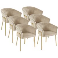 Sedia con braccioli in Velluto e Metallo Dorato Beige - Lotto di 6 - ZAOVA di Pascal MORABITO