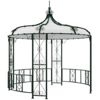 Chiosco da giardino D300 x H305 cm in Metallo stile ferro battuto Verde - TILCARA