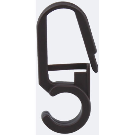 Lot de 20 suspendeurs fermoir pour rideaux de 8/10mm en Marron - Boulet (1/2)