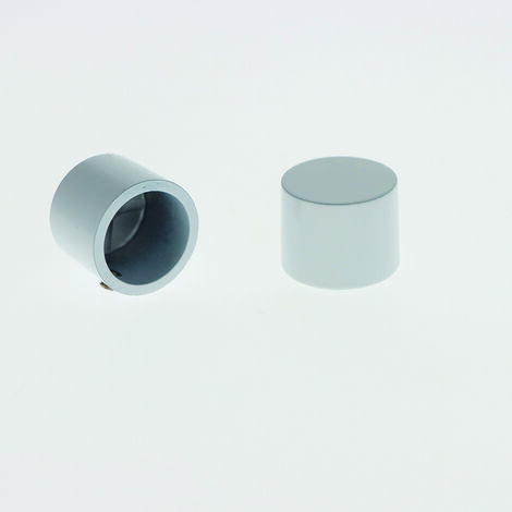 Lot de 2 Embouts Capuchon pour tringles à rideaux de Diam. 20mm en Blanc Mat - BOULET (1/5)