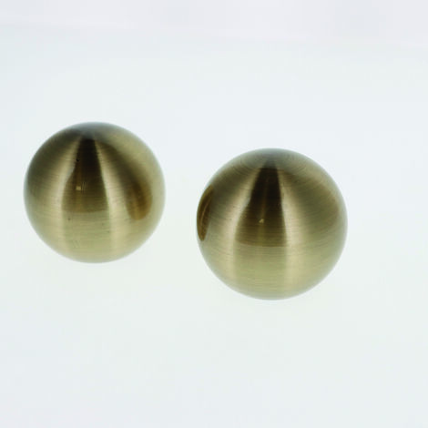 Lot de 2 Embouts Boule pour tringles à rideaux de Diam. 28mm en Bronze - BOULET