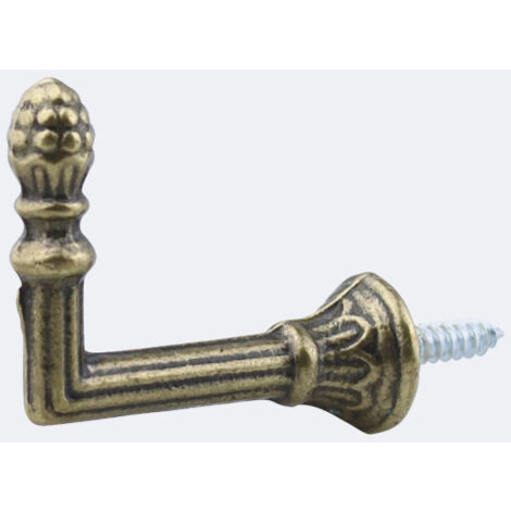 Lot de 2 Gonds Graine de 50mm en Laiton Patiné pour tringles à rideaux - BOULET