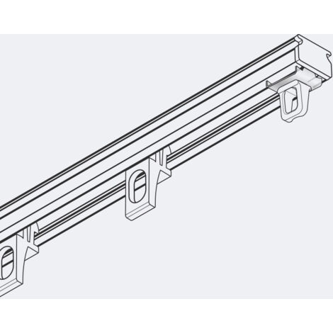 Rail Rideau 2 Voies Aluminium – Fixation Plafond, Kit Complet Avec Glisseurs, Blanc, Longueur 150 à 200 Cm