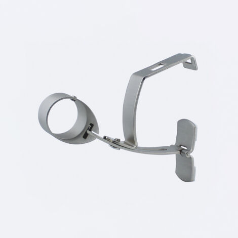 Support sans perçage pour barre à rideaux Ø20mm sur coffre volet roulant en Nickel Mat - Boulet
