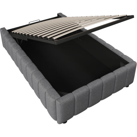 Lit coffre, sans tête de lit, sans matelas, hydraulique, lit adulte ...