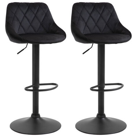 DUHOE 0035 Lot de 2 tabourets de Bar à Hauteur réglable en Cuir