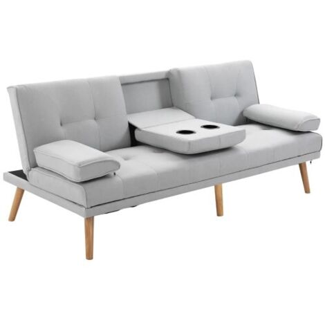 Egbert canapé 3 places design confortable pieds métal tissu noir 200cm