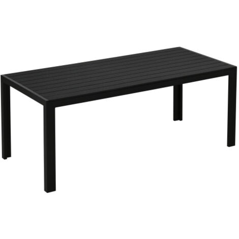 Table de jardin 190 x 84,5 x 72 cm, aluminium, plateau PE, 8 positions - Noir (1/5)
