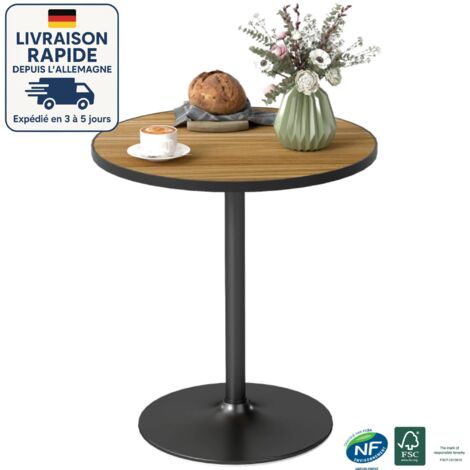 Table Ronde Noir Loisirs Table à Manger Scandinave Balcon Petite Table Ronde -plateau de table en bois (Ø70 x 76 cm) (1/5)