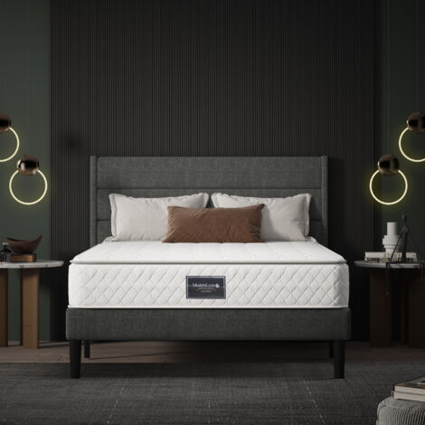 Matelas à ressorts confortable avec 7 zones mousse de polyurethane, surmatelas matelassé en microfibre, dureté H3 - 140x200x25 cm (1/5)