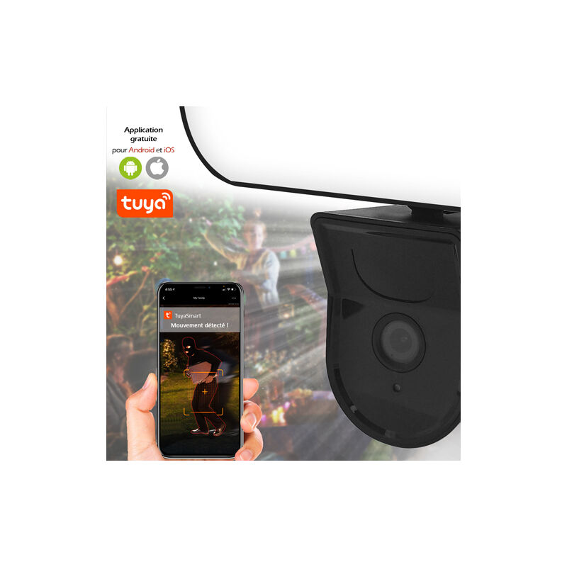 Caméra IP HD 3MP Extérieure Motorisée PTZ Solaire | Leroy Merlin