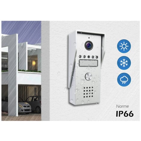 Portier Vidéo filaire connecté Wifi avec Ecran tactile 7” – 2 fils – Contrôle vocal