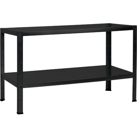 SCHULTE Regalwelt Rayonnage emboîtable avec 2 tablettes PowerMAX, charge utile 65 kg, 43x120x40 cm (HxLxP), noir structuré, rayonnage de stockage, rayonnage d’atelier, rayonnage de cave, rayonnage de (1/3)