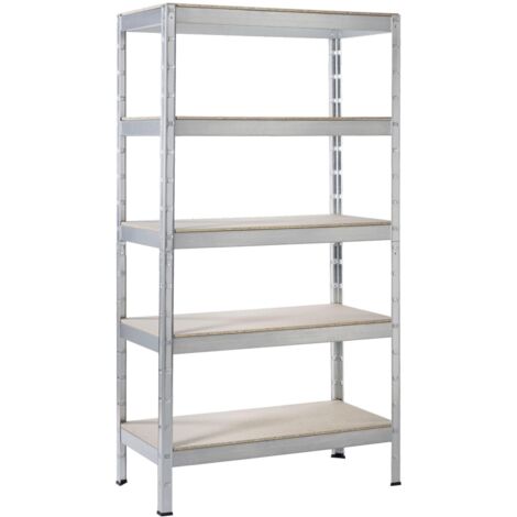 SCHULTE Regalwelt Rayonnage pour charges lourdes avec 5 étagères en bois, capacité de charge par niveau env. 175 kg, 180x90x40 cm (HxLxP), galvanisé, rayonnage de stockage, rayonnage de cave, rayonnag (1/3)
