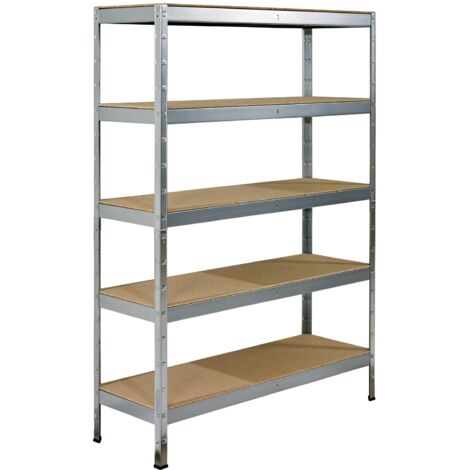 SCHULTE Regalwelt Rayonnage pour charges lourdes XL avec 5 étagères en bois, capacité de charge par niveau 150 kg, 180x130x45 cm (HxLxP), galvanisé, rayonnage de stockage, rayonnage de cave, rayonnage