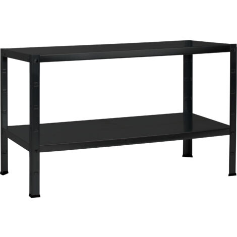 Rayonnage emboîtable 2 tablettes PowerMAX – Charge utile 65 kg – Dimensions 43x100x35 cm – Acier noir structuré pour stockage et atelier – Schulte Regalwelt (1/3)
