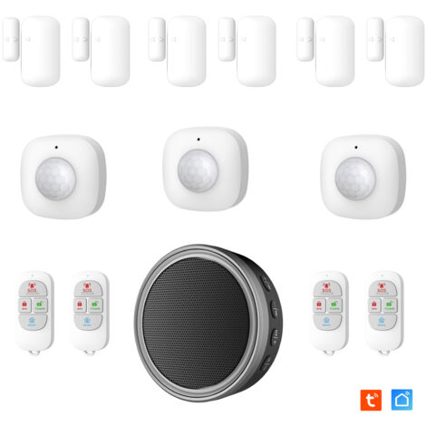 Kit Alarme Etendu Évolutif 868 Mhz connecté Wifi 2,4Ghz avec Sirène 90dB Flash LED