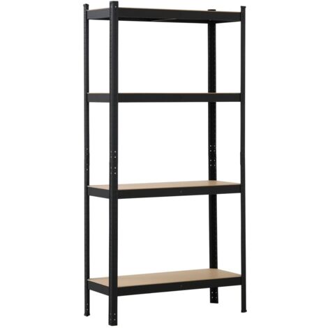 SCHULTE Regalwelt Rayonnage lourd avec 4 tablettes en MDF, 180x90x35 cm (HxLxP), capacité de charge 120 kg par tablette, noir (1/5)