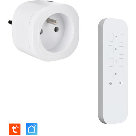 Prise intérieure 3680W connectée (Wifi + Radio fréquence) + Télécommande Sans Fil compatible – Contrôle à distance & local (1/5)