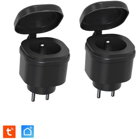 Lot de 2 Prises Extérieures (IP44) 3680W connectées Wifi + Suivi de consommation (1/5)