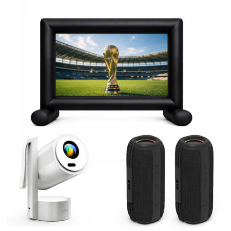Écran gonflable 100” Vidéoprojecteur Android 13 rechargeable + 2 enceintes  60W