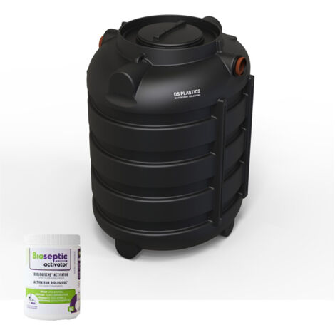 Fosse Septique Ronde 1500 Litres Renforts Circulaires DS Eau Pour 4 personnes  avec produit activateur.