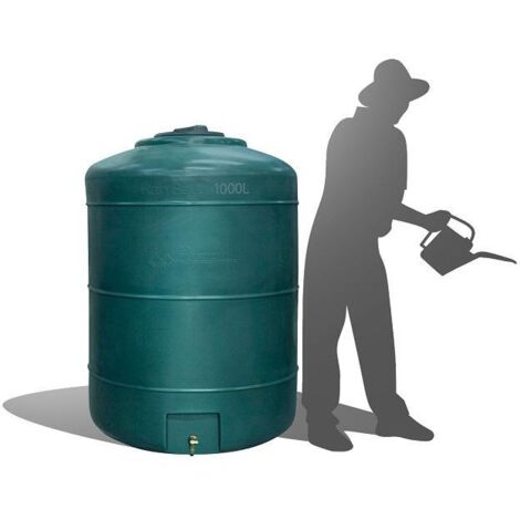 Récupérateur Eau de Pluie Hors-sol Rond 1000 Litres DS Eau Vert Garantie 5 ans (1/2)